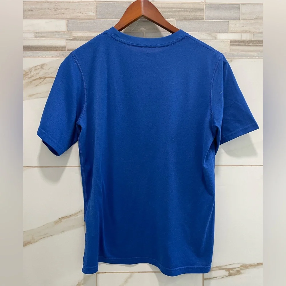 Nike Dri-FIT Swoosh Graphic Tee Kids XL Blue Orange Athletic Shirt